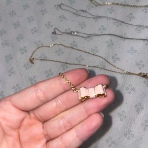 Pink Kate spade bow necklace